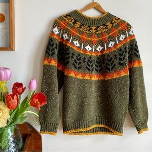 VINTAGE KNIT FAIRE ISLE SWEATER CREWNECK